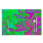 Neon Green Pink Psychedelic Trippy Print Placemat