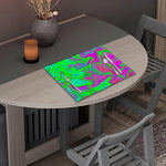 Neon Green Pink Psychedelic Trippy Print Placemat