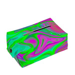 Neon Green Pink Psychedelic Trippy Print Rectangle Tissue Box Cover