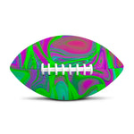 Neon Green Pink Psychedelic Trippy Print Rugby Ball