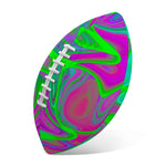 Neon Green Pink Psychedelic Trippy Print Rugby Ball