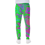 Neon Green Pink Psychedelic Trippy Print Scuba Joggers