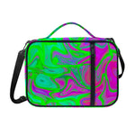 Neon Green Pink Psychedelic Trippy Print Shoulder Strap Bible Bag