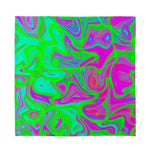 Neon Green Pink Psychedelic Trippy Print Silk Bandana