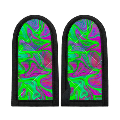 Neon Green Pink Psychedelic Trippy Print Skillet Handle Cover