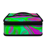 Neon Green Pink Psychedelic Trippy Print Small Lunch Bag