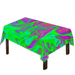 Neon Green Pink Psychedelic Trippy Print Tablecloth