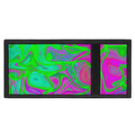 Neon Green Pink Psychedelic Trippy Print Trifold Wallet