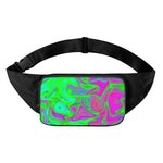Neon Green Pink Psychedelic Trippy Print Waist Bag