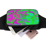 Neon Green Pink Psychedelic Trippy Print Waist Bag