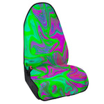 Neon Green Pink Psychedelic Trippy Print Waterproof Car Seat Cover