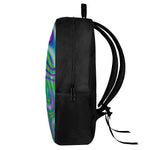 Neon Green Psychedelic Trippy Print 17 Inch Backpack