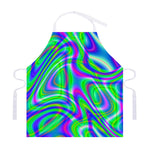 Neon Green Psychedelic Trippy Print Adjustable Apron