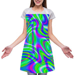 Neon Green Psychedelic Trippy Print Adjustable Apron