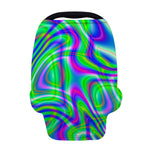 Neon Green Psychedelic Trippy Print Baby Seat Cover