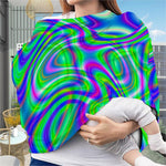 Neon Green Psychedelic Trippy Print Baby Seat Cover