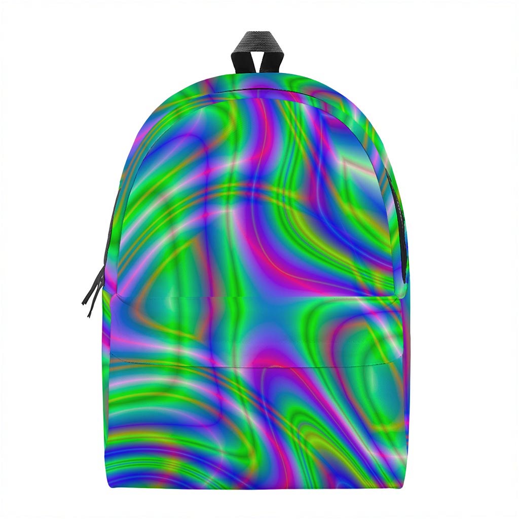 Neon Green Psychedelic Trippy Print Backpack