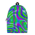 Neon Green Psychedelic Trippy Print School Backpack