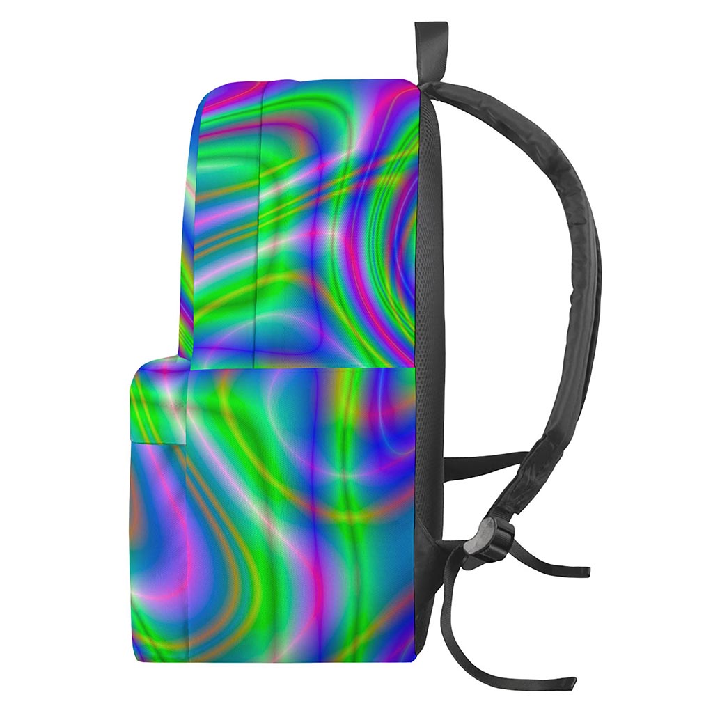 Neon Green Psychedelic Trippy Print Backpack