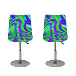 Neon Green Psychedelic Trippy Print Bar Stool Covers