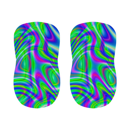 Neon Green Psychedelic Trippy Print Bar Stool Covers