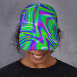 Neon Green Psychedelic Trippy Print Baseball Cap