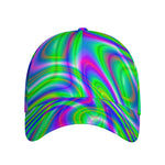 Neon Green Psychedelic Trippy Print Baseball Cap