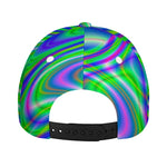 Neon Green Psychedelic Trippy Print Baseball Cap