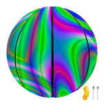 Neon Green Psychedelic Trippy Print Basketball