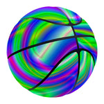 Neon Green Psychedelic Trippy Print Basketball