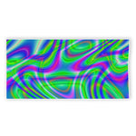 Neon Green Psychedelic Trippy Print Beach Towel