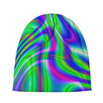 Neon Green Psychedelic Trippy Print Beanie