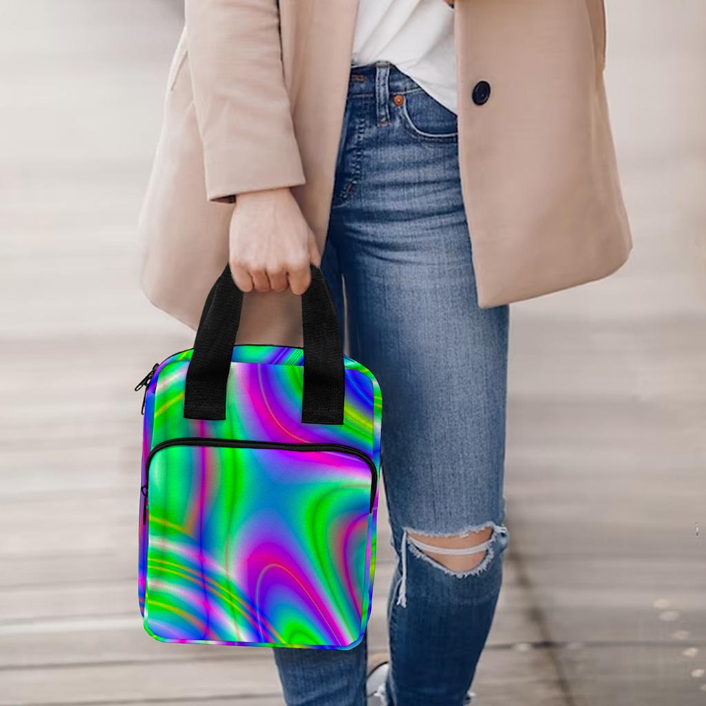 Neon Green Psychedelic Trippy Print Bible Tote Bag