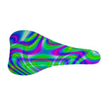 Neon Green Psychedelic Trippy Print Bicycle Seat Cover