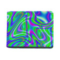 Neon Green Psychedelic Trippy Print Bifold Wallet