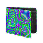 Neon Green Psychedelic Trippy Print Bifold Wallet