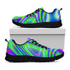 Neon Green Psychedelic Trippy Print Black Running Shoes