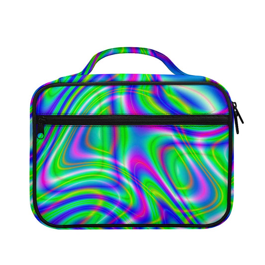 Neon Green Psychedelic Trippy Print Briefcase Bible Bag