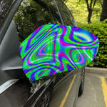 Neon Green Psychedelic Trippy Print Car Side Mirror Covers