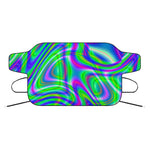 Neon Green Psychedelic Trippy Print Car Windshield Snow Cover