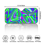 Neon Green Psychedelic Trippy Print Car Windshield Sun Shade