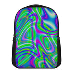 Neon Green Psychedelic Trippy Print Casual Backpack