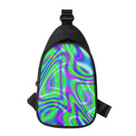 Neon Green Psychedelic Trippy Print Chest Bag