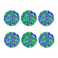 Neon Green Psychedelic Trippy Print Coaster Set