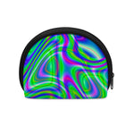Neon Green Psychedelic Trippy Print Coin Purse