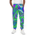 Neon Green Psychedelic Trippy Print Cotton Pants