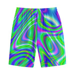 Neon Green Psychedelic Trippy Print Cotton Shorts