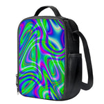 Neon Green Psychedelic Trippy Print Crossbody Lunch Bag