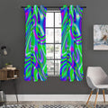 Neon Green Psychedelic Trippy Print Grommet Curtain Panels