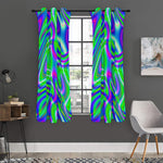 Neon Green Psychedelic Trippy Print Curtain
